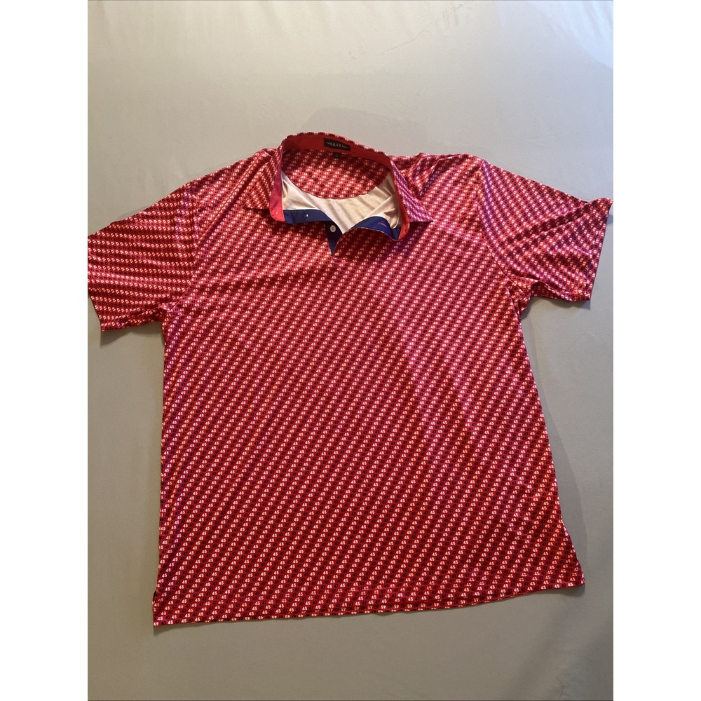 Haven Polo Shirt Mens XL Red Blue White Golf 45 47 Donald Trump